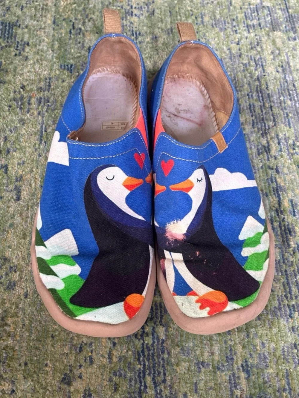 Kids Slip-On Shoes with Penguin Print - Blue